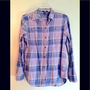 Chaps lavender flannel button up